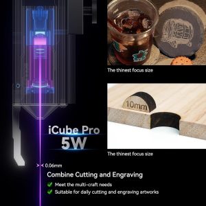 Sculpfun iCube Pro 5W taşınabilir lazer kazıma makinesi - Görsel 9